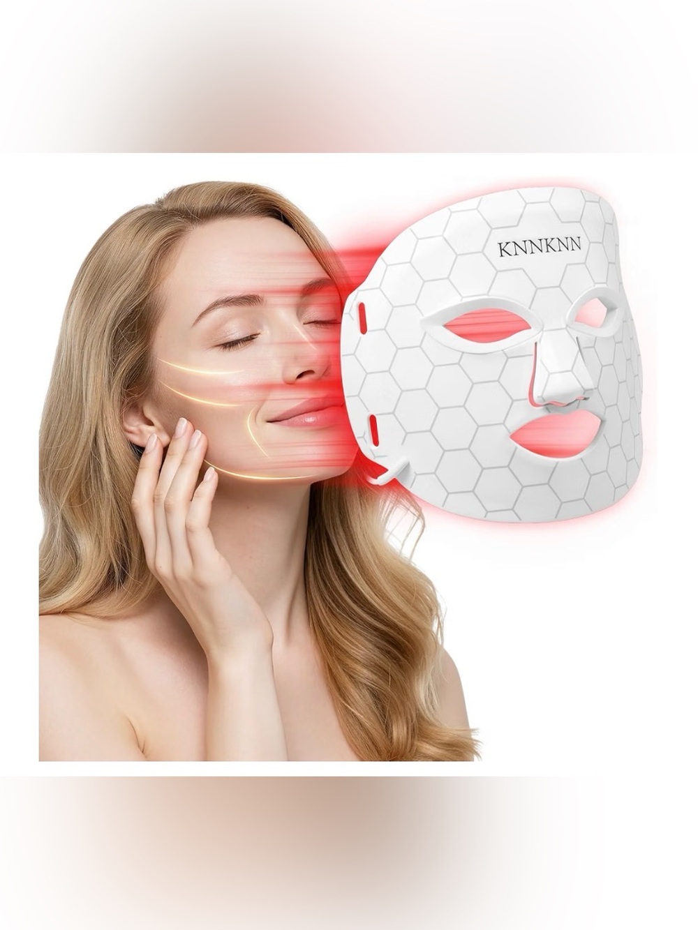 White LED Facial Mask for Women Skincare - Red Light Therapy